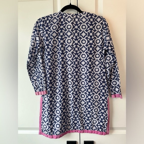 Roberta Roller Rabbit Women’s Geometric Blue, White, Pink Tunic (Size XS) - Picture 2 of 8